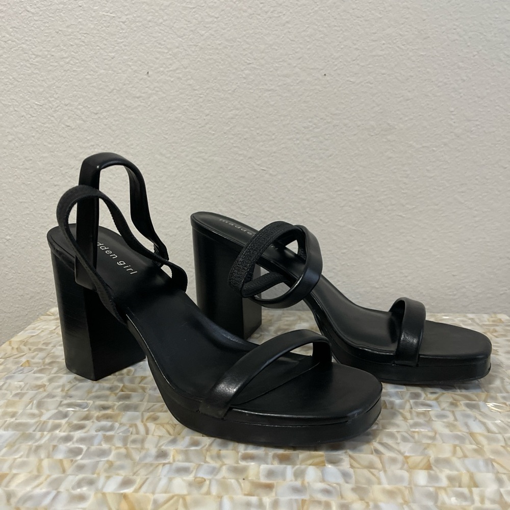 Madden Girl black block heels. Worn once, perfect condition